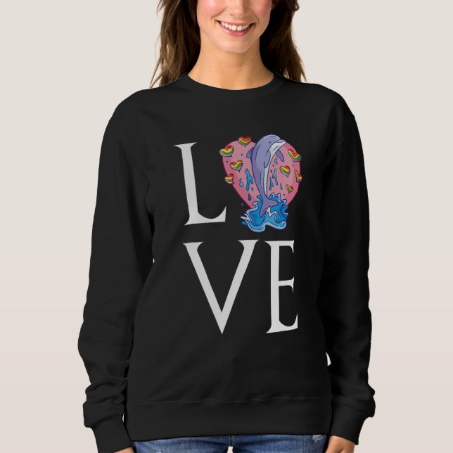 Camiseta Dolphin Love Whale Cute Dolphins Underwater world  (Frente)
