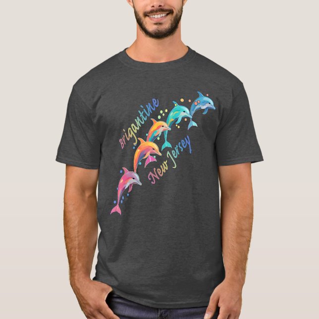 Camiseta Dolphin Lover Brigantine NJ Family Beach Vacing (Frente)