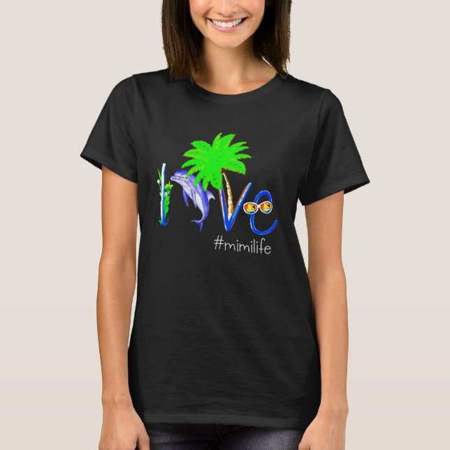 Camiseta Dolphin Mimilife  Coconut Dolphin And Beach Campin (Frente)