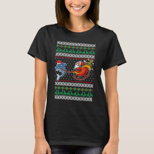 Camiseta Dolphin Reindeer Santa Claus UGLY Christmas Pajam