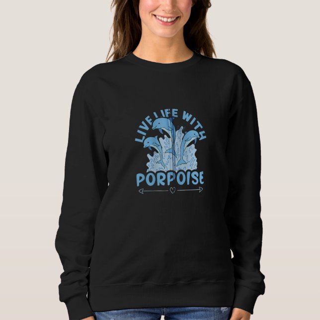 Camiseta Dolphins Live Life With Porpoise Zip Hoodie (Frente)