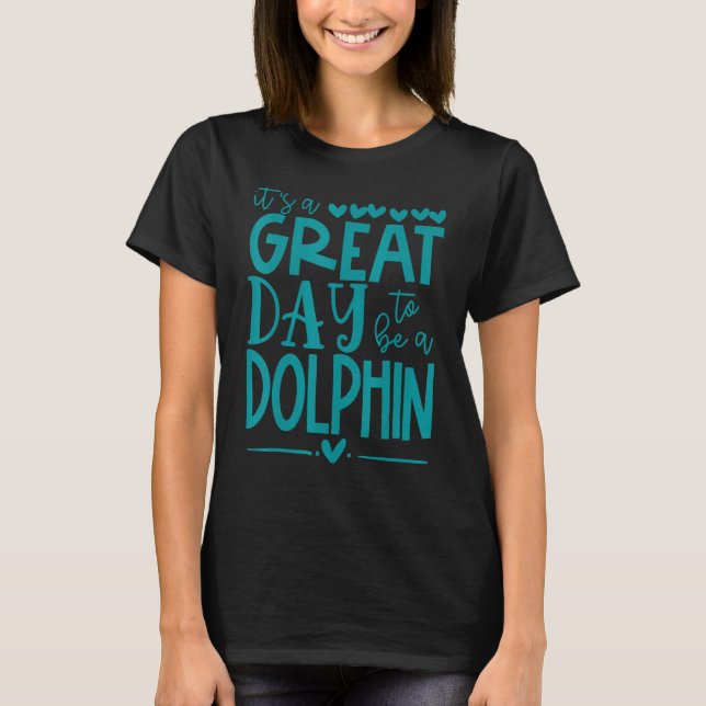 Camiseta Dolphins Teacher School Sports Fan Team Spirit Gre (Frente)