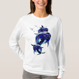Camiseta DolphinsT-Camisa de três azuis