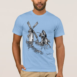 Camiseta Dom Quixote Lutando Contra Moinhos de Vento