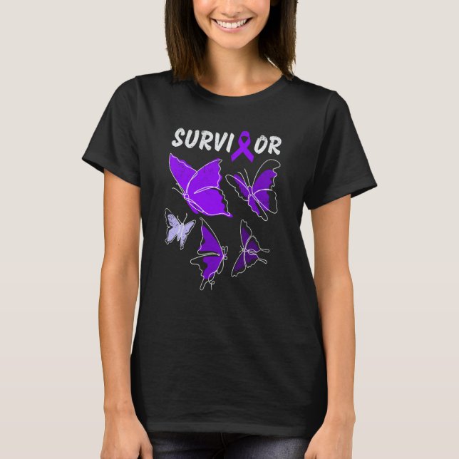 Camiseta Domestic Violence Awareness purple butterflies Sur (Frente)