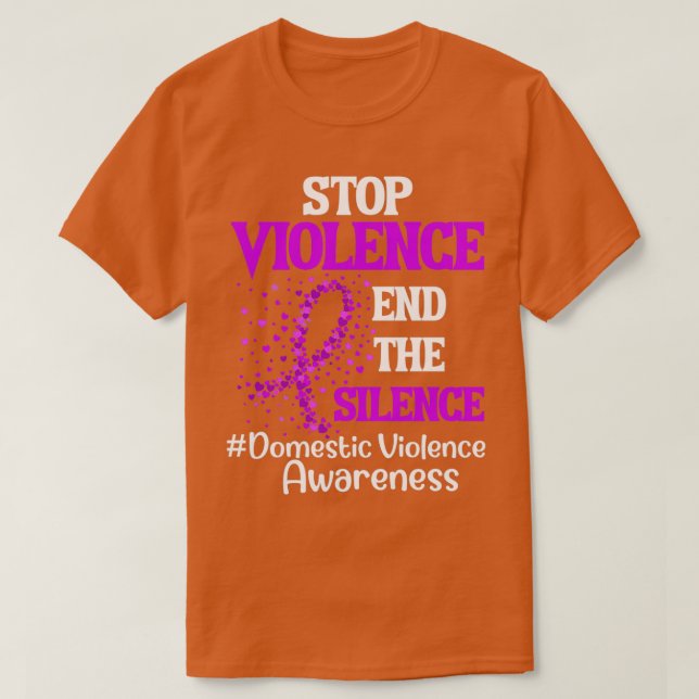 Camiseta Domestic Violence Awareness Stop Violence End Sile (Frente do Design)