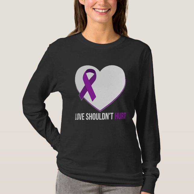 Camiseta Domestic Violence Awareness Survivor  Heart (Frente)