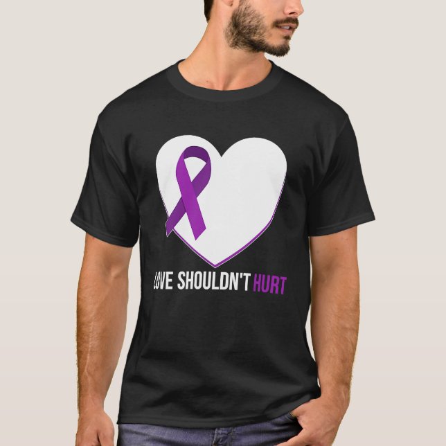 Camiseta Domestic Violence Awareness Survivor  Heart (Frente)