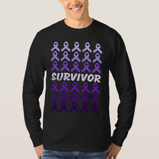 Camiseta Domestic Violence Awareness Survivor purple ribbon (Frente)