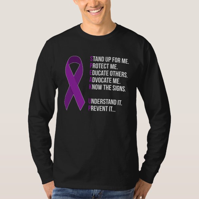 Camiseta Domestic Violence Awareness Survivor  Speak Up (Frente)