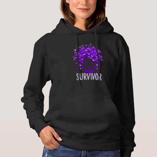 Camiseta Domestic Violence Women purple butterflies Survivo (Frente)