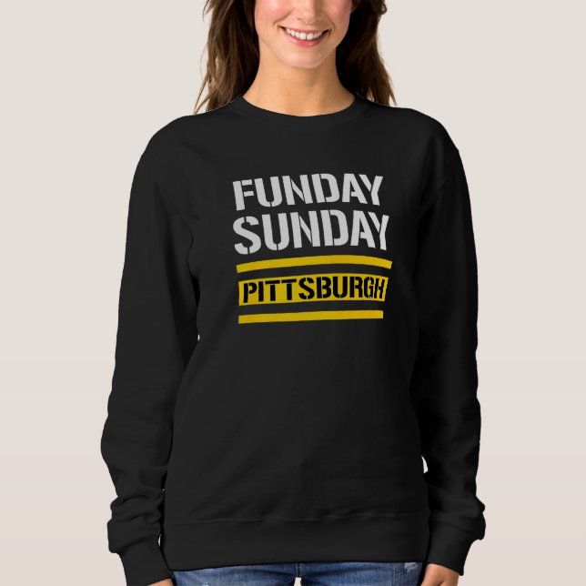 Camiseta Domingo Divertido Pittsburgh Clássico Estilo Vinta (Frente)