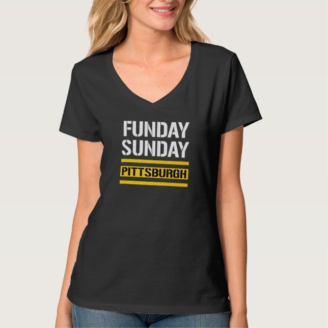 Camiseta Domingo Divertido Pittsburgh Clássico Estilo Vinta (Frente)