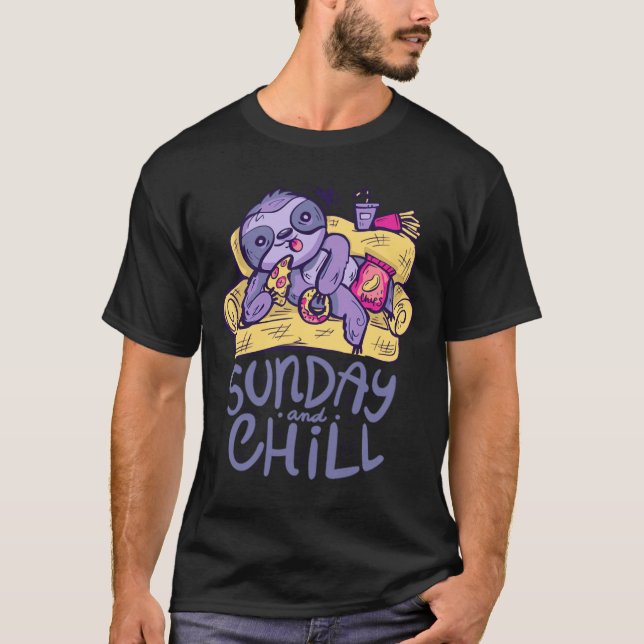 Camiseta Domingo E Encher A Lama Roxa Engraçada (Frente)