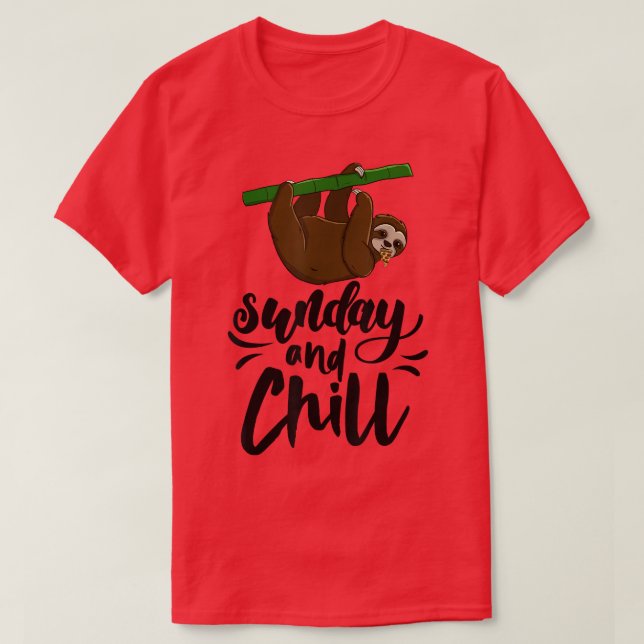 Camiseta Domingo e Relaxa Engraçado Cabeça Sonolenta Pregui (Frente do Design)