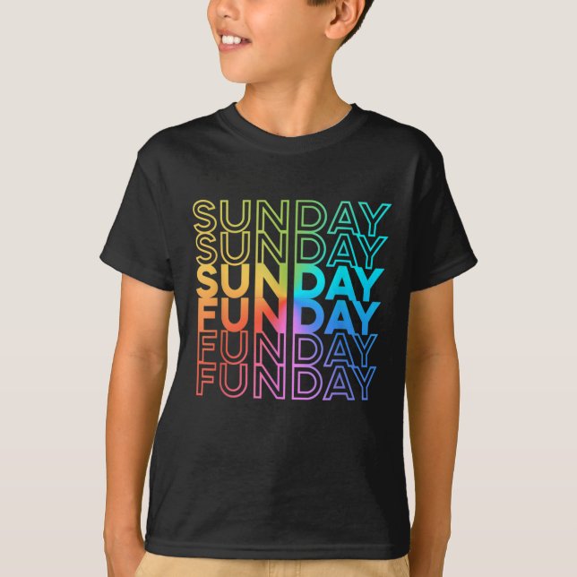 Camiseta Domingo, Funday, Rainbow Fade Color Fade (Frente)