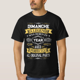 Camiseta DOMINGO Uma Lenda Nasceu No Ano