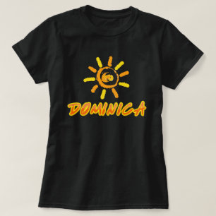 Camiseta Dominica amarelo brilhante e laranja