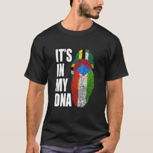 Camiseta Dominica E Guiné Equatorial Misturam DNA Flag Heri