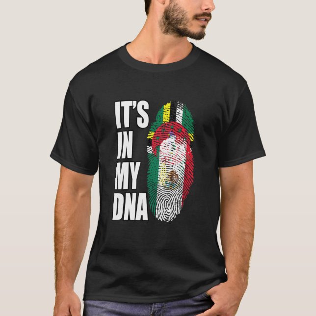 Camiseta Dominica E O Patrimônio Da Bandeira Do DNA Mix Mex (Frente)