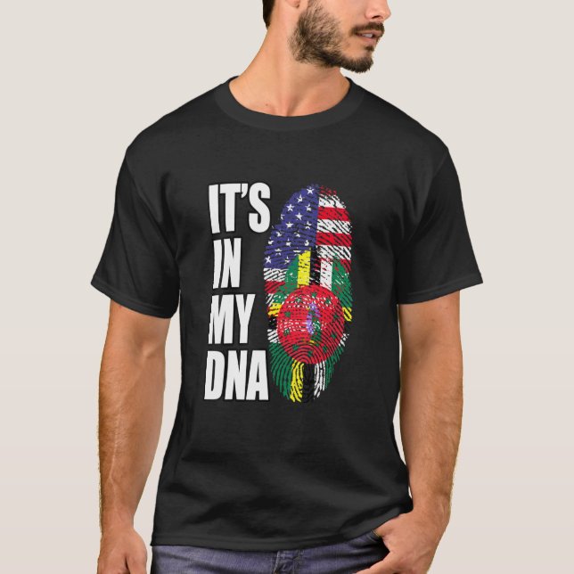 Camiseta Dominica E Patrimônio Da Herança Do DNA Mix Americ (Frente)