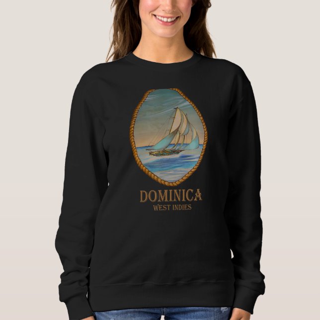 Camiseta Dominica West Indies Vintage Retro Sailboat Vacat (Frente)