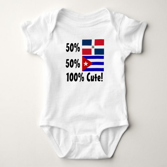 Camiseta Dominican 100% do cubano 50% de 50% bonito (Frente)