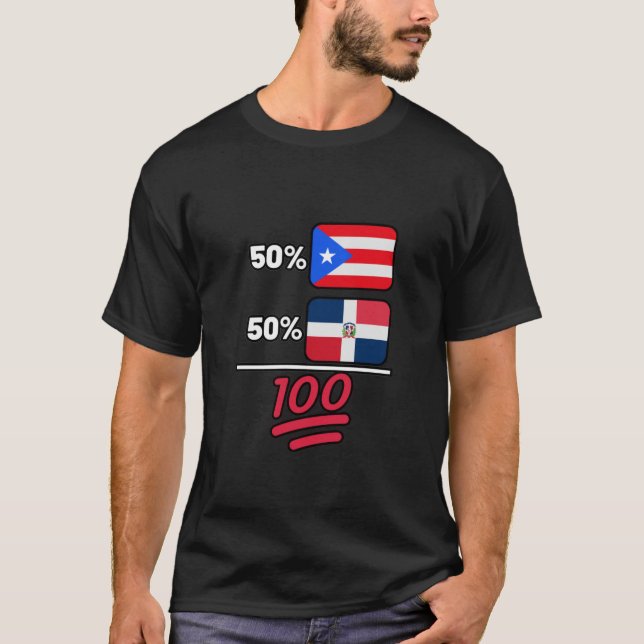 Camiseta Dominican Plus Puerto Rican Mix Heritage (Frente)