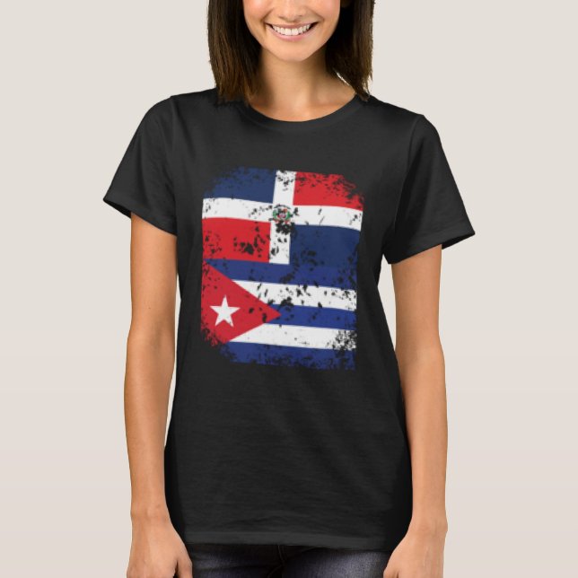 Camiseta Dominican Republic Cuba Cuban Flag Dominicana Lati (Frente)