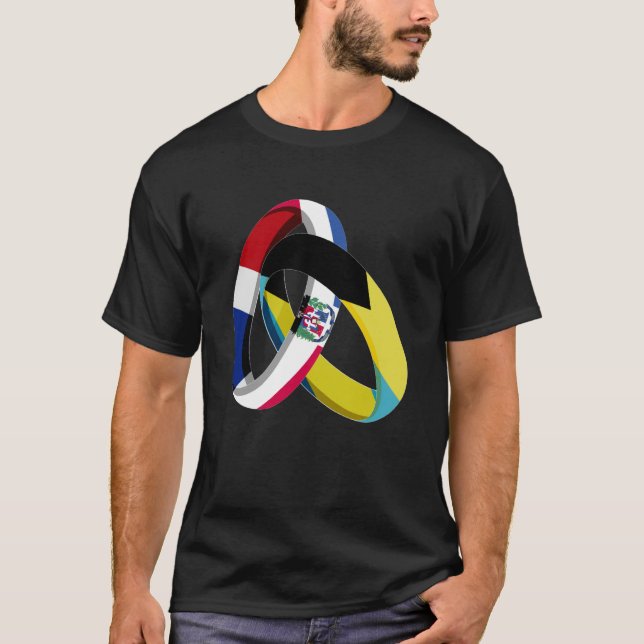 Camiseta Dominican Republic Flag Bahamas Grown Ring Marriag (Frente)