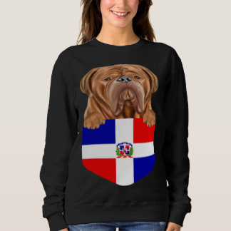 Camiseta Dominican Republic Flag Dogues de Bordeaux Dog In 