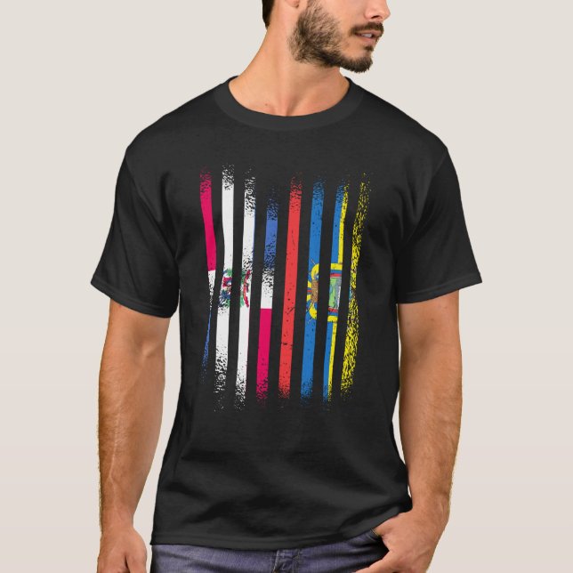 Camiseta Dominican Republic Flag Ecuador Grown Country Flag (Frente)