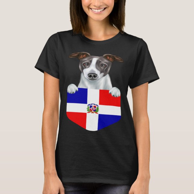 Camiseta Dominican Republic Flag Italian Greyhound Dog In P (Frente)