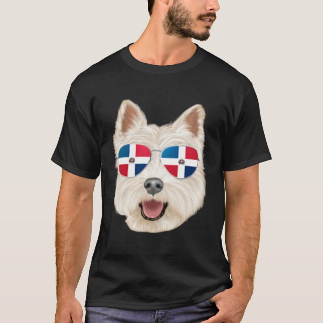 Camiseta Dominican Republic Flag West Highland White Terrie (Frente)