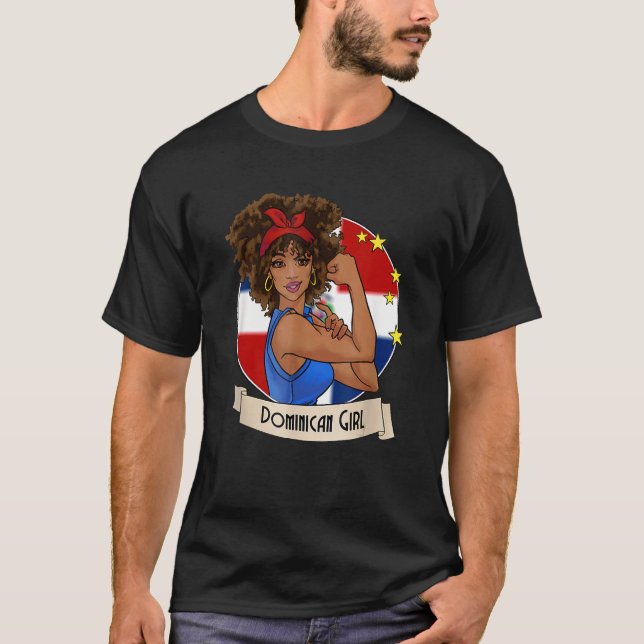 Camiseta Dominicana Girl Dominicanan Mujer Republica Domini (Frente)