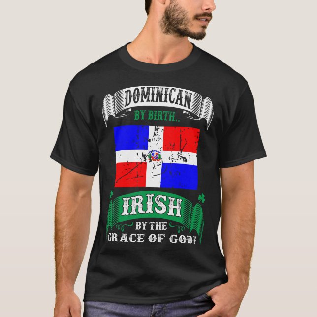 Camiseta Dominicana Por Nascimento Irlandês Por Graça De De (Frente)