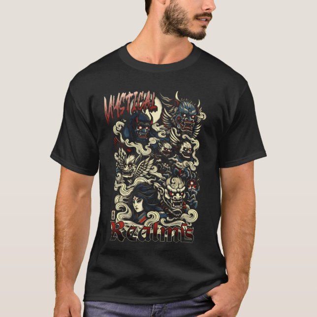 Camiseta "Domínios Místicos: Uma Viagem Yokai" (Frente)