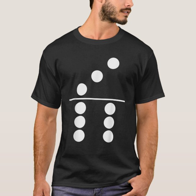 Camiseta Domino Costume 3 6 Fácil Grupo Familiar de Combina (Frente)