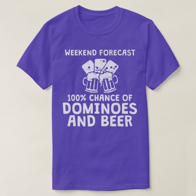 Camiseta Dominoes Engraçado Jogador Beer No Fim De Semana  (Frente do Design)