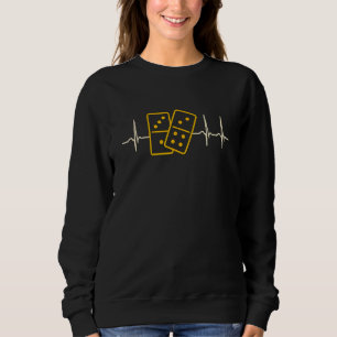Camiseta Dominoes Heartbeat Ama Jogo de Conselho Domino Do