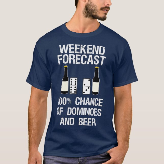 Camiseta    DominoesEngraçadoJogador Dominoes e Cerveja (Frente)