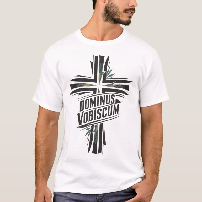Camiseta Dominus Vobiscum - Bênção Cristã Sagrada (Frente)