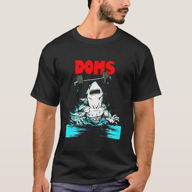 Camiseta Doms Shark Gym Malhação Elevação de Peso (Frente)