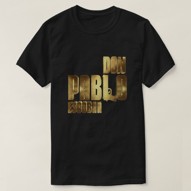 Camiseta Don Pablo Escobar Mobster Dourado Essential (Frente do Design)