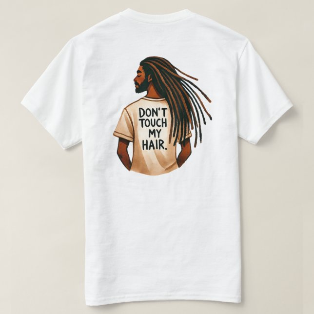 Camiseta "don´t touch my hair"- Mann mit Dreadlocks- Rasta (Verso do Design)
