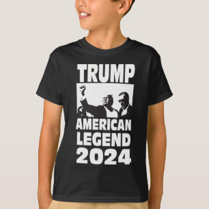 Camiseta Don Trump 2024 À Prova de Balas Nunca Se Rende Len