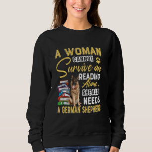 Camiseta Dona Bibliófila Cachorro Pastor Alemão Fofo Mãe Ce
