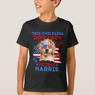 Camiseta Dona Cachorra Vote Kamala Harris 2024 Golden Retri