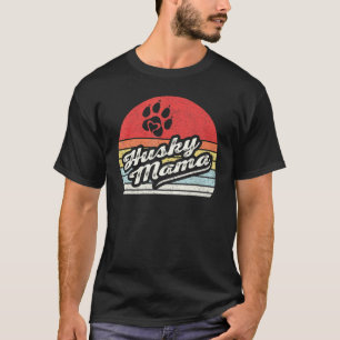 Camiseta Dona de Cachorro Husky Siberiano Vintage Retro