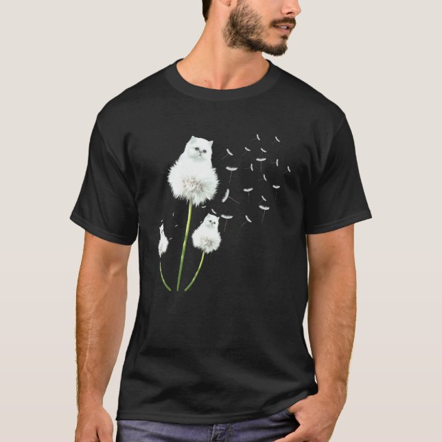 Camiseta Dona de Cachorro Voador Flor de Dente-de-Leão Gati (Frente)